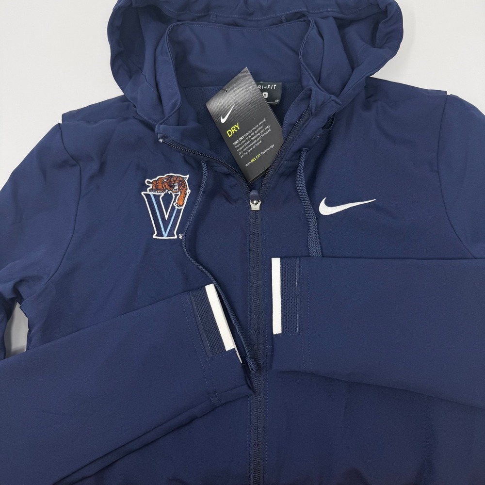 Nike Villanova Wildcats Dri-FIT Full Zip Hooded Jacket Navy Blue Small NEW